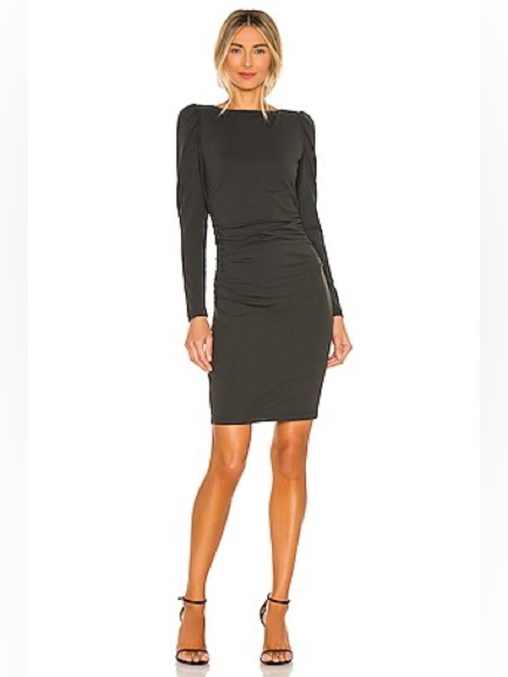 Susana Monaco Long Sleeve Puff Sleeve Ruched Dress NWT , sz : XS